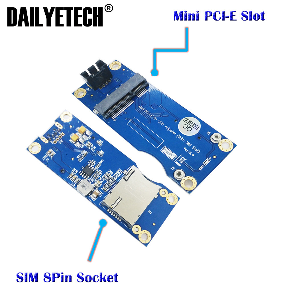 Mini PCI-E to USB Adapter with SIM Card Slot for WWAN/LTE Module (Vertical Interface)