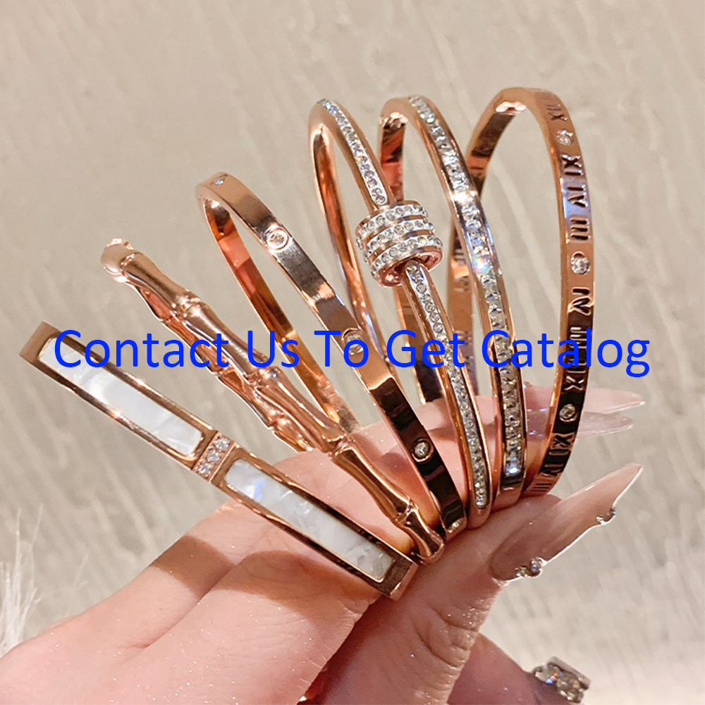 Wholesale No Fade 18k Gold Plated Waterproof No Tarnish Stainless Steel Designer Bangles Bracelet For Women