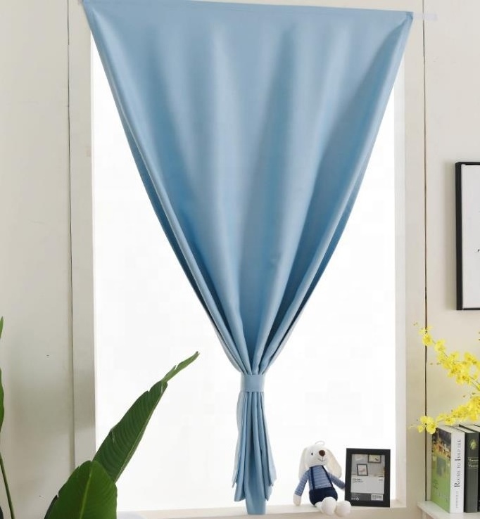 2102071- Finished sunshade curtain with velcro tape, hole free installation curtain fabric