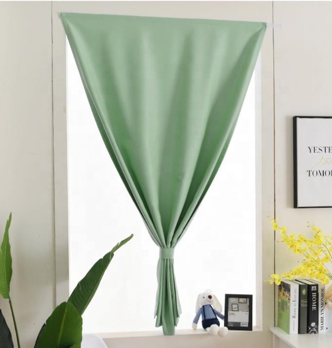 2102071- Finished sunshade curtain with velcro tape, hole free installation curtain fabric