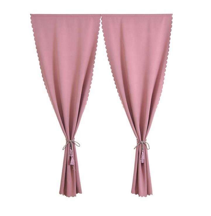 2102071- Finished sunshade curtain with velcro tape, hole free installation curtain fabric