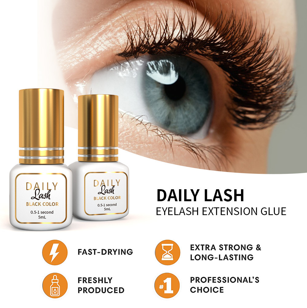 Daily Wholesale Private Label Dark  OEM Custom Strong Long Lasting Hypoallergenic Eyelash Extension Lash Glue