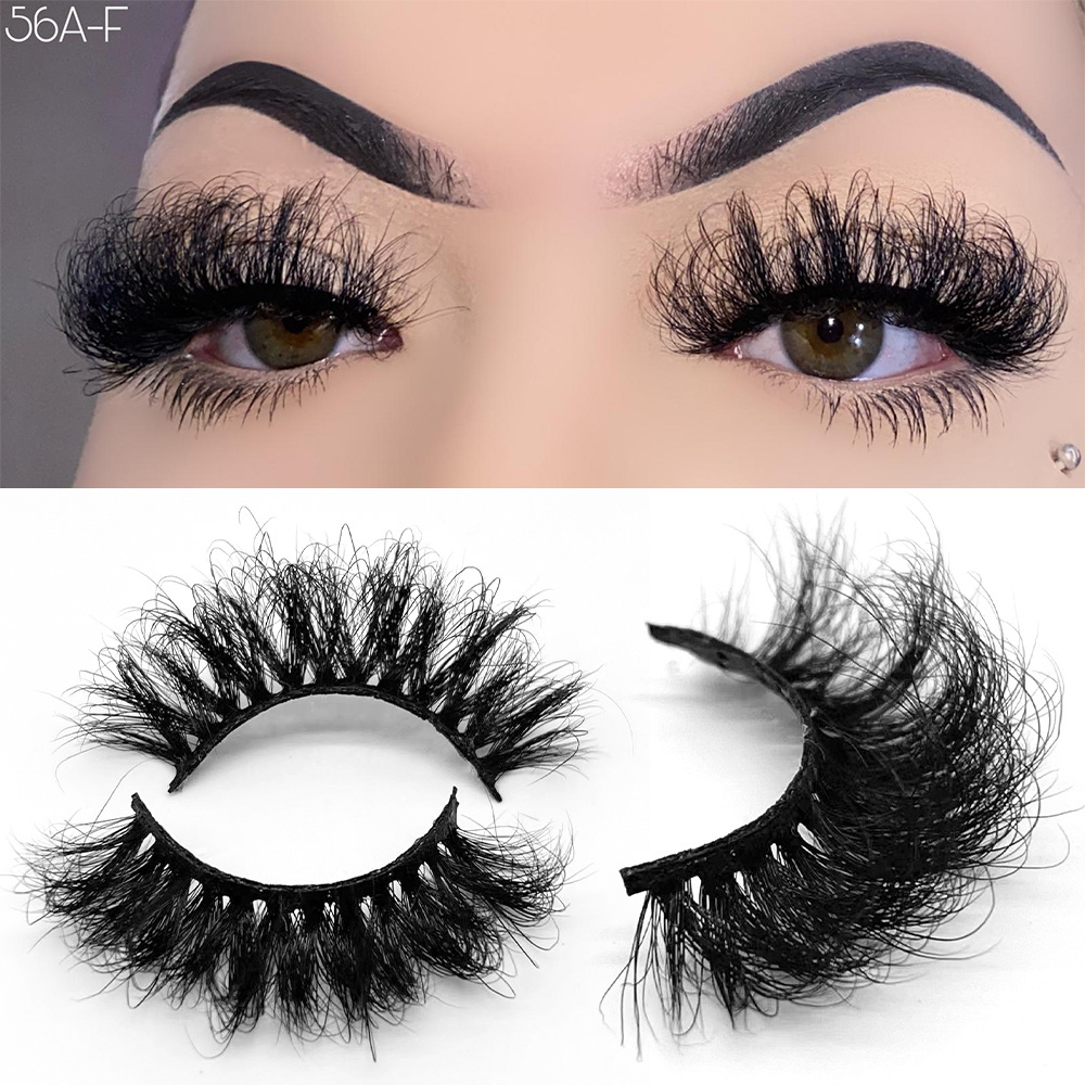 Russian Eye Lashes Vendors Luxury 8d Dd Curl Strip Eyelashes 15-20mm 25mm Fluffy 3D Real Mink Lashes Wholesale