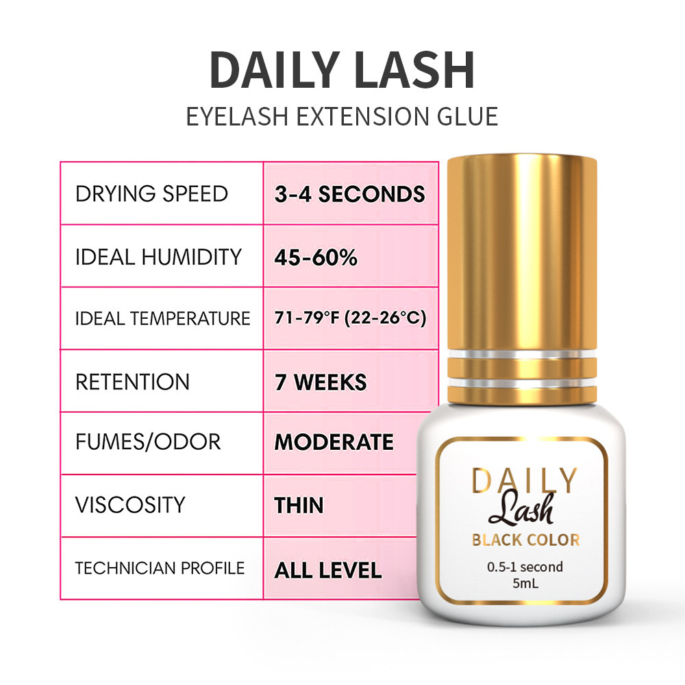 Daily Rose Gold Eyelash Glue With Logo Banana Scent Strong Low Smell Lash Glue Fast Drying Eyelash Extension Glue