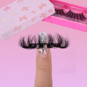 Russian Eye Lashes Vendors Luxury 8d Dd Curl Strip Eyelashes 15-20mm 25mm Fluffy 3D Real Mink Lashes Wholesale