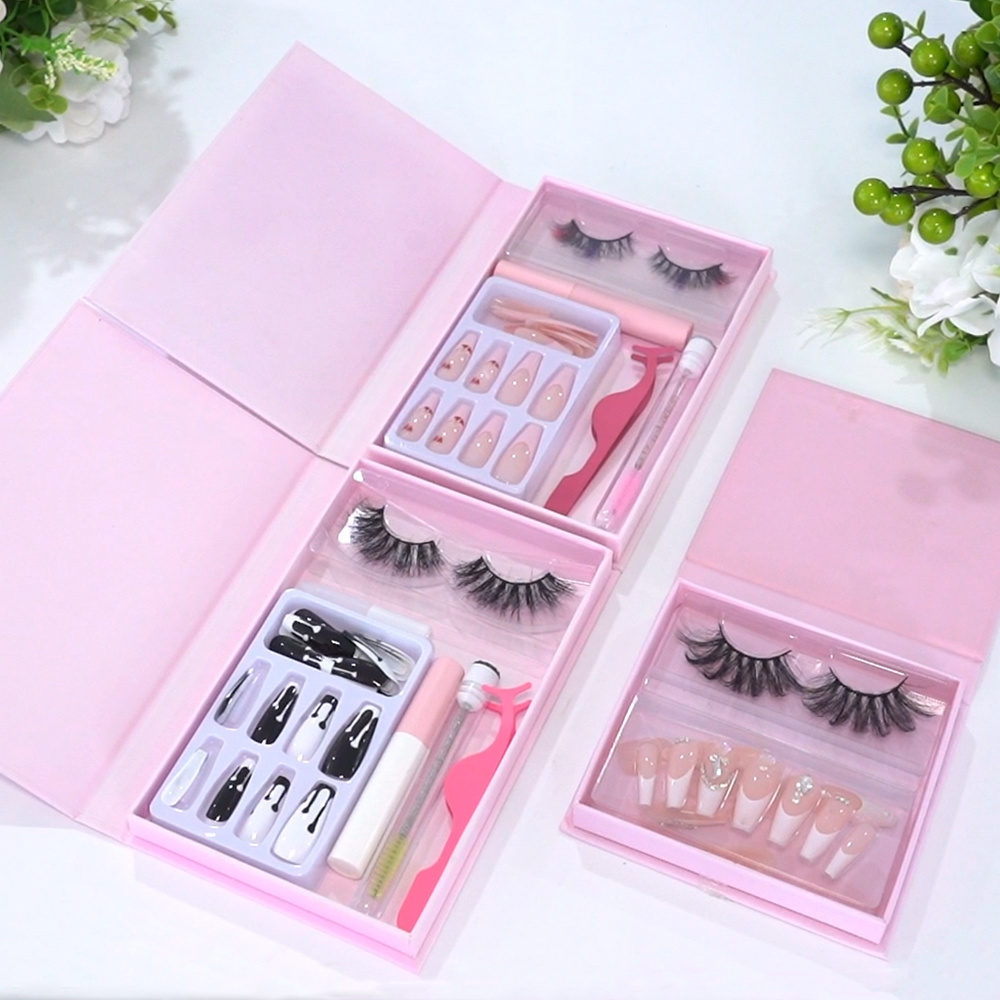 24 pcs Customized Box Supplier Acrylic Soft 3D Handmade Press on Nails En Gros