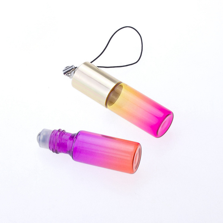 5ml 10ml OMBRE Gradient Colored Glass Roll On Bottles Glass or Steel Rollers