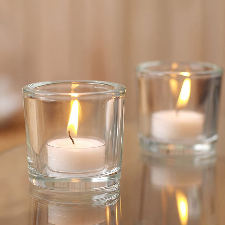 85ml empty thicker glass wall led votive candle tealight candle holder glass