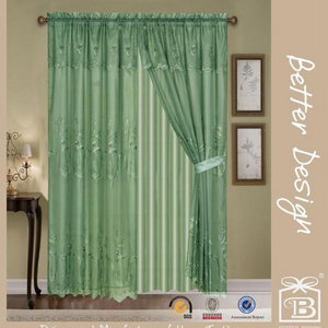 2pcs Voile Embroidery Decorative Egyptian Curtains/Drapes Arabs For Manufactured Home With Taffeta Backing