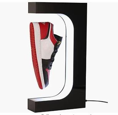 Floating Shoe Display Magnetic Levitation Sneaker Stand with LED Light Rotating