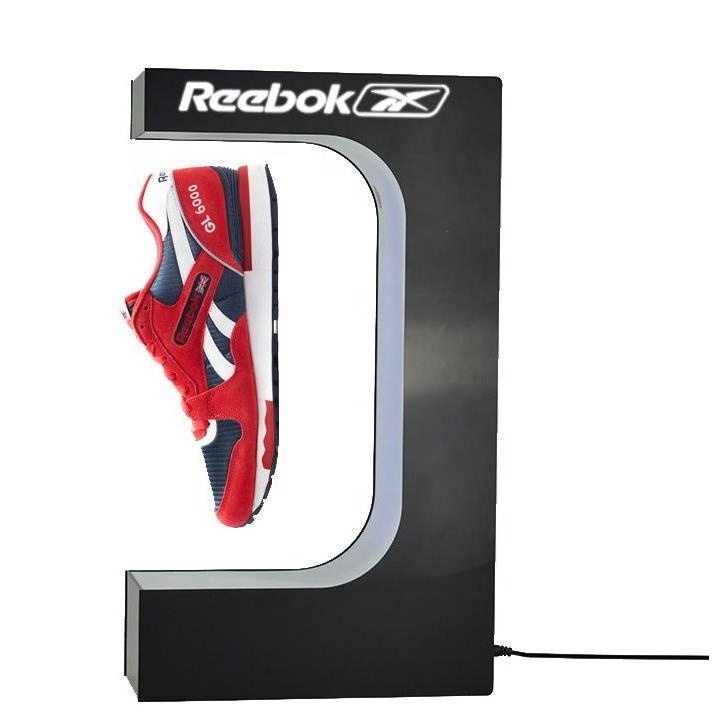 Floating Shoe Display Magnetic Levitation Sneaker Stand with LED Light Rotating