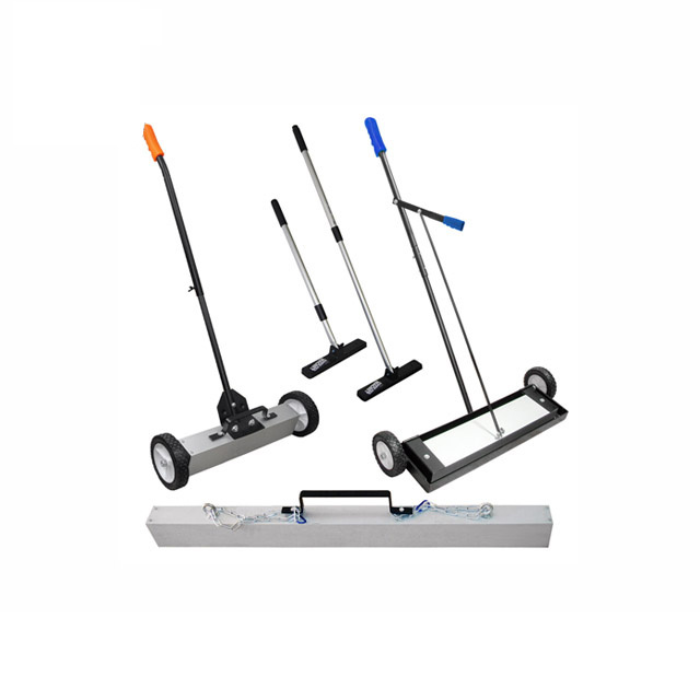 Magnetic Sweeper or Broom with Ceramic Ferrite Magnets, Best Solution for Quick, Easy and Safe Cleaning of Large Areas for Nails