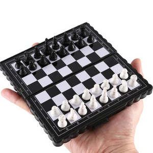 1set Mini International Chess Folding Magnetic Plastic Chessboard Board Game Portable Kid Toy Portable 2020