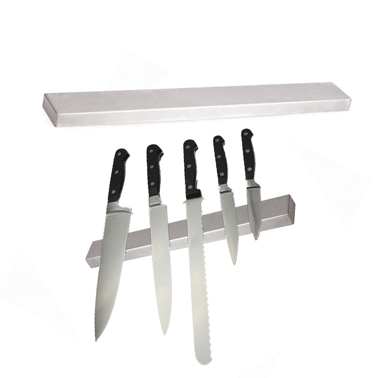 Knife holder premium 16 inch magnetic bamboo knife block holder rack double side magnetic strip for kitchen counter