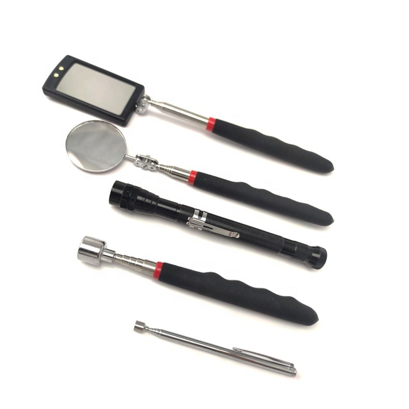 telescopic flexible magnet magnetic pick-up tool under vehicle search inspection mirror set automotive for security sear