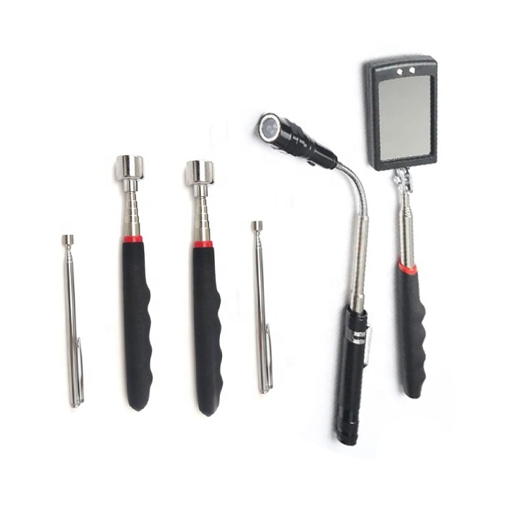 telescopic flexible magnet magnetic pick-up tool under vehicle search inspection mirror set automotive for security sear