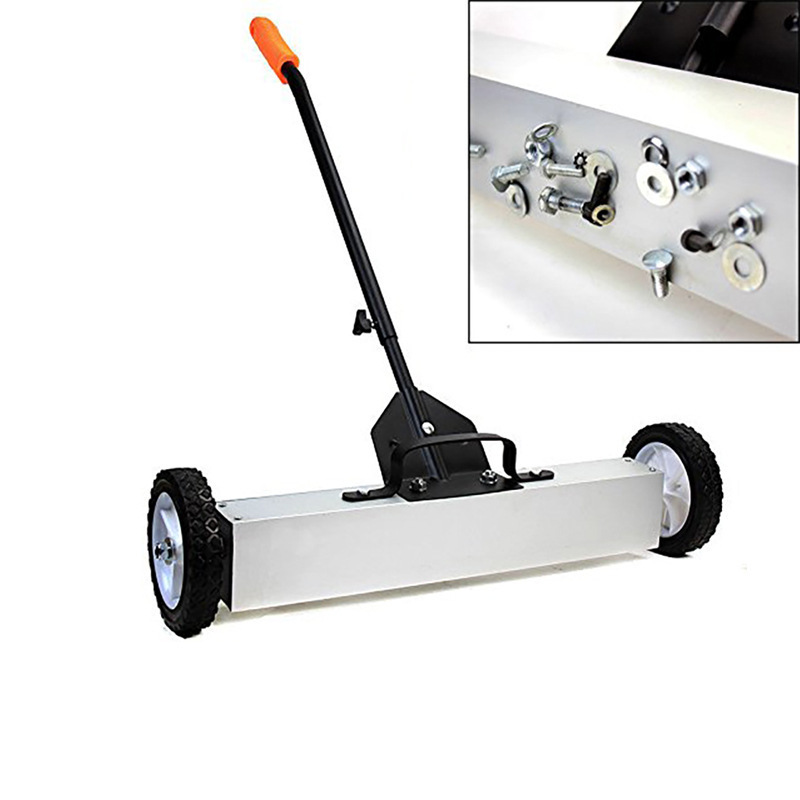 24 Inch Road Sweeper Magnetic Floor Sweeper Floor Absorber Iron Remover Magnetic Handle Sweeper For Heavy Duty, Home, Factory