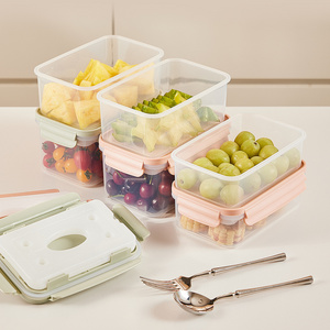 Lunch Pack Carrier Reusable Ice Container Food Storage Box Salad Plastic Container With Ice Pack