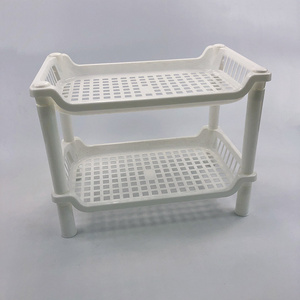 Plastic  Kitchen 2 Layer Storage Rack Bathroom Organizer Shelf Gap Holder Corner Plastic Shelf