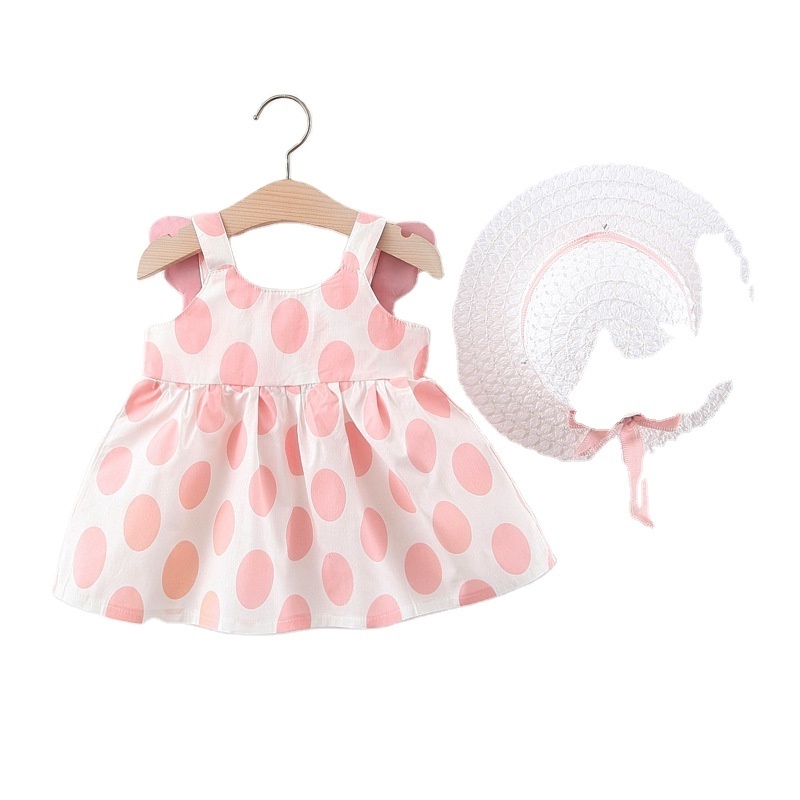 Wholesale Summer Infant Polka Dot Baby Fairy Kids Dress With Butterfly Wings Girls Dresses