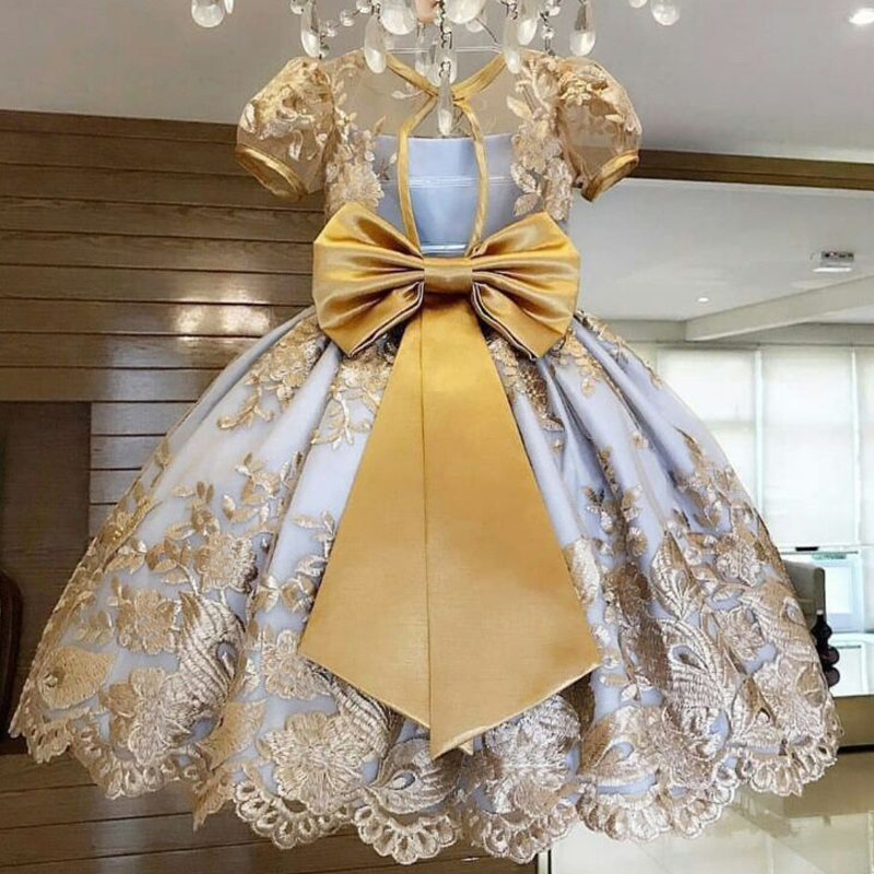 hot sale girls dress elegant new year princess children banquet wedding girl birthday dress skirt