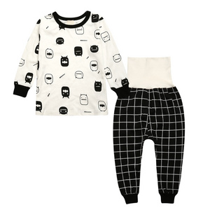 China Cartoon Pattern Shirt And Plaid Pants Baba Suit For Baby Boys