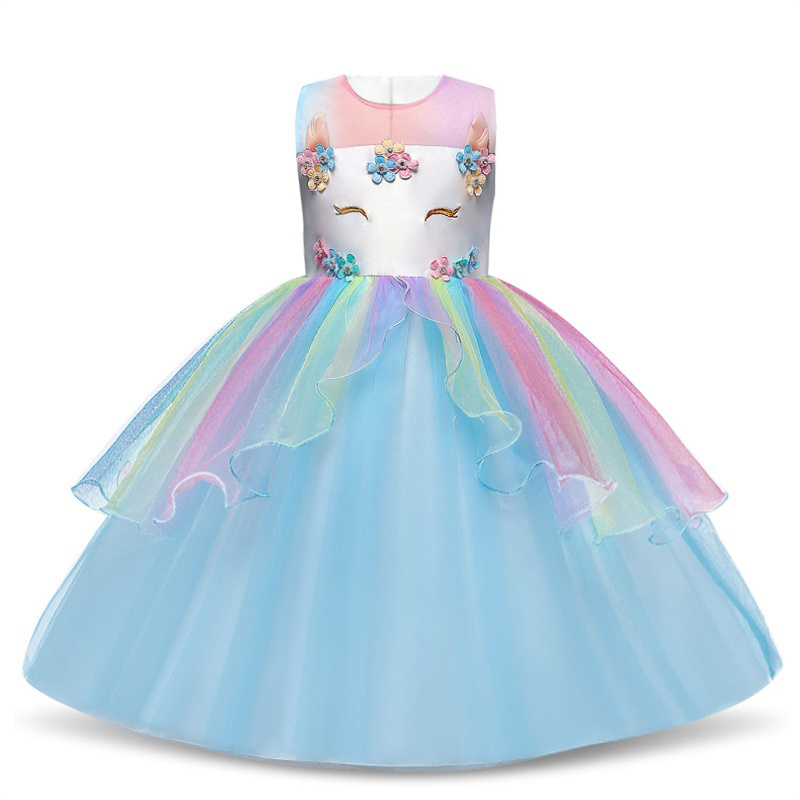 hot sale girls dress elegant new year princess children banquet wedding girl birthday dress skirt