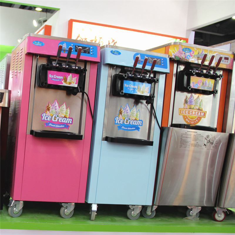 3 Flavors Automatic Soft Serve Sorbetiere Commercial Ice Cream Machine