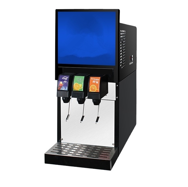 Post mix soda fountain beverage dispenser cola making machine with BIB syrup system