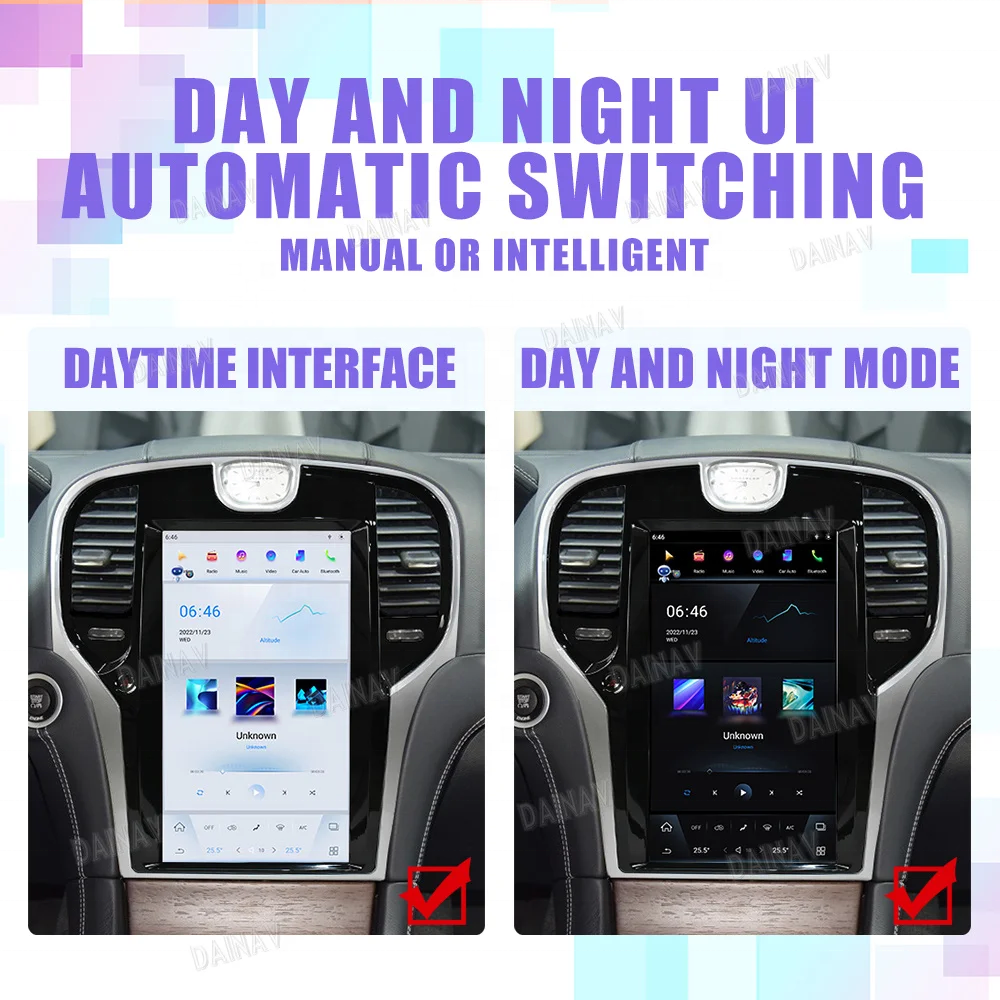 13.6 Inch Auto Android11 Car Radio for Chrysler 300C 2013-2022 Qualcomm Carplay Touch Screen Multimedia GPS Navigation Player Ce