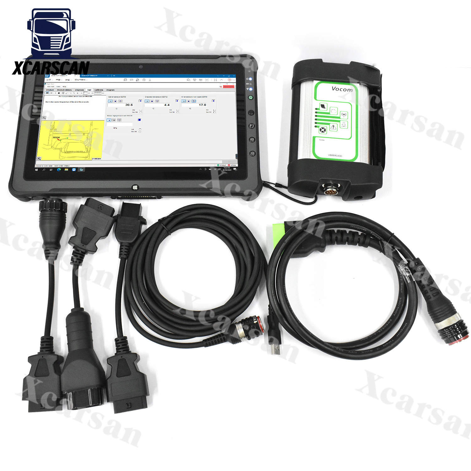 Getac F110 Tablet For VOCOM 1 Diagnostic Tool VOCOM1 88890300 excavator scanner Heavy duty truck for v-olvo/Renault/UD/Mack