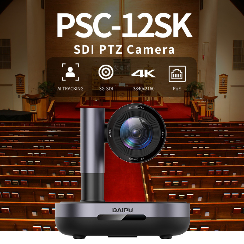 DAIPU PSC-12SK OEM ODM 4k 12X Optic HD Zoom 3G-SDI PTZ HD-MI Camera for Conference