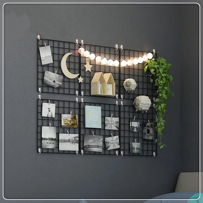 Home Decor Wall Mounted Metal Iron Grid Wall