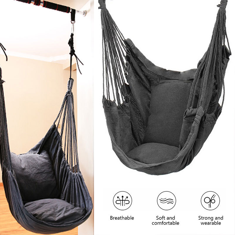 Portable Outdoor Hammock Chair, Swing Chair Seat Bed, Hanging Rope Chair