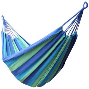 Hot selling multi person hammock.	Blue &red stripe  hanging hammock//