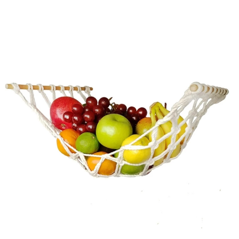 Hanging Kitchen Decor Hanging  Fruit Hammock, Bananas holder for Kitchen Under Cabinet with hooks//