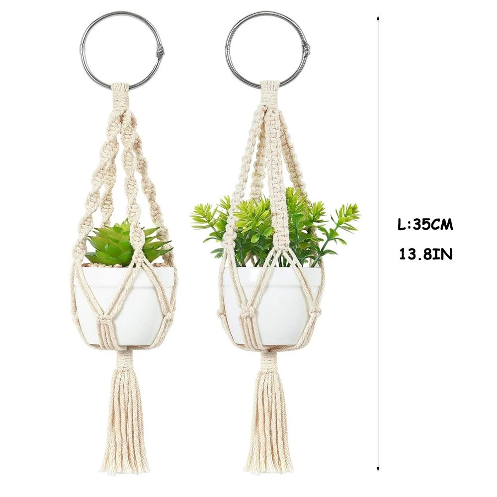 Best selling Mini Macrame Plant Hanger ,Home Decorations Boho Hanging Plant Holder for car//