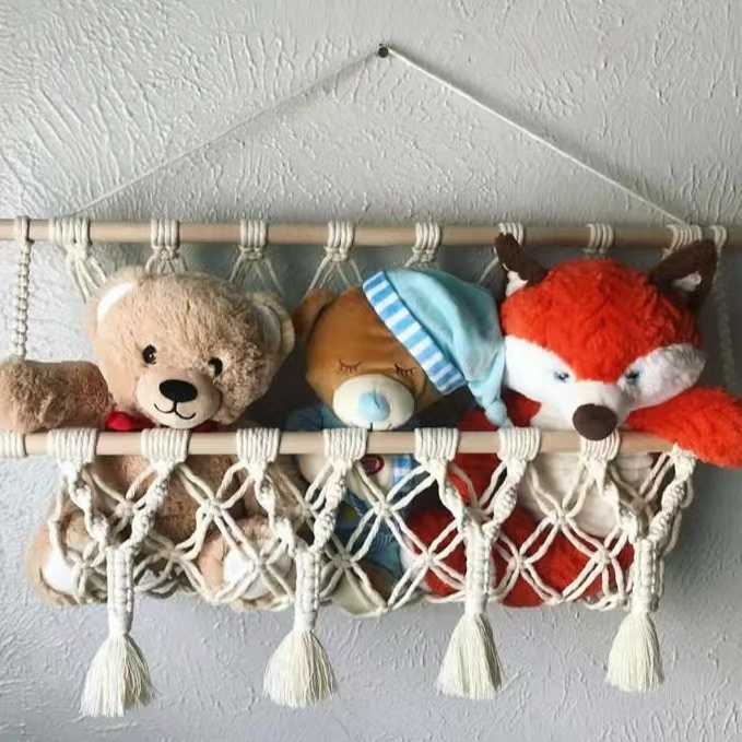 New Stuffed Animal Hammock Macrame Boho Toy Hammock for Nursery Items Stuff Animal Organizer Storage Hanging