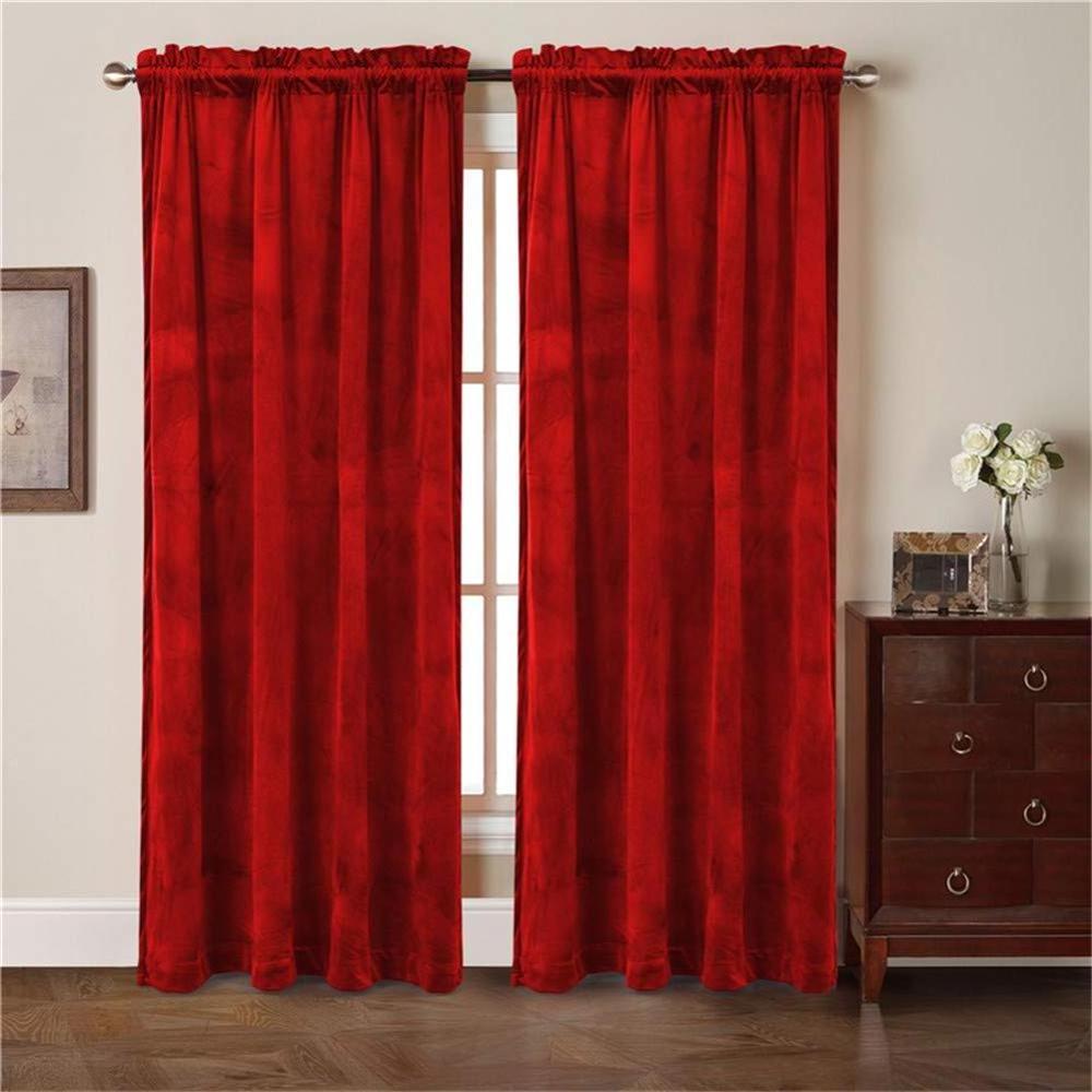 Thick Heavier Germany Curtain Style Custom Rod Pocket Red Velvet Stage Curtain