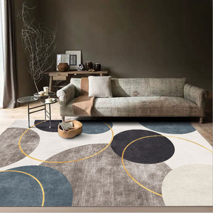 Turkey Machine Made Luxury Grey And Golden printed living room home decorative rugs Carpet