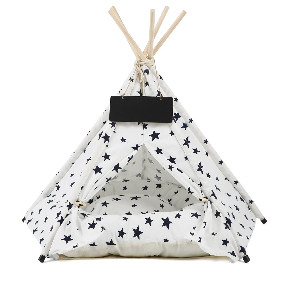 High Quality Outdoor Indoor Luxury Portable Teepee Dog Or Cat Pet Tent House with Mat Pet Tent