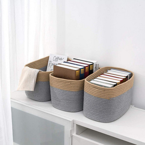 Latest Fashionable Woven Storage Jute Rope Basket Wicker Floor Basket For Blanket, Toy, Shoe, Firewood