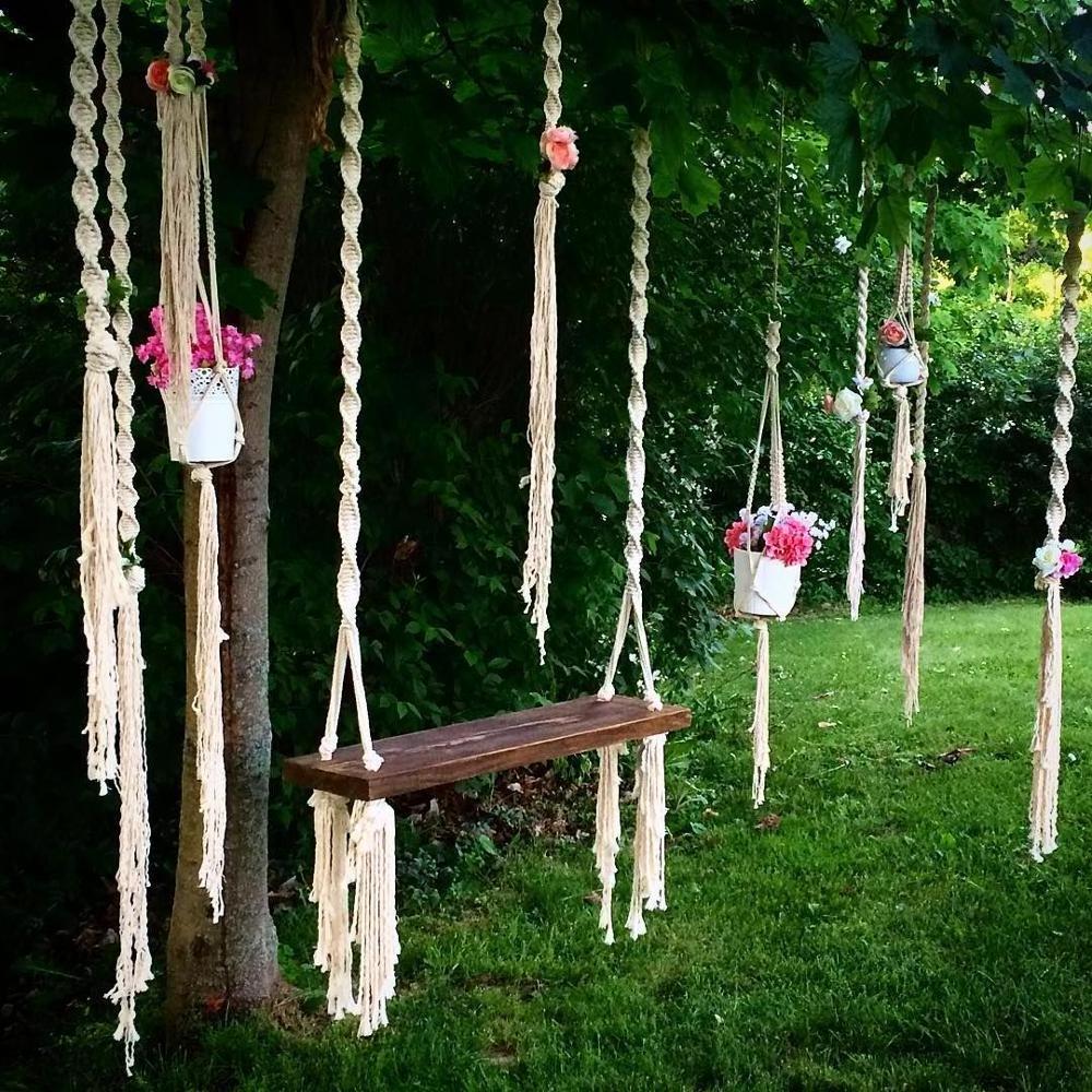 Macrame Hanging Patio One-person Chair Garden Swing