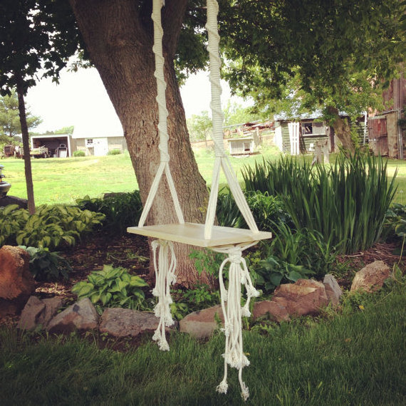 Baby Hanging Cradle Macrame Wooden Swing Chair