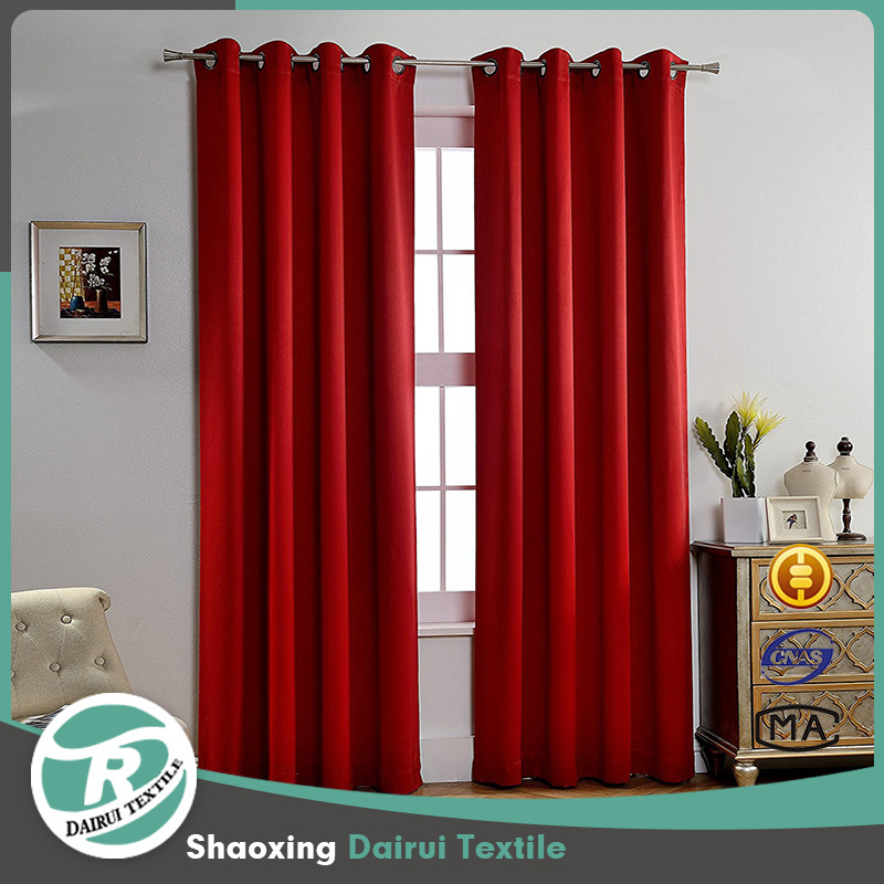 Ready made fire retardant Turkish house polyester dimout window curtain