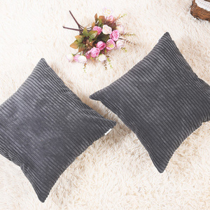 Striped  Velvet Square Throw Pillow Sofa Cushion Covers ,corduroy Cushion Cover