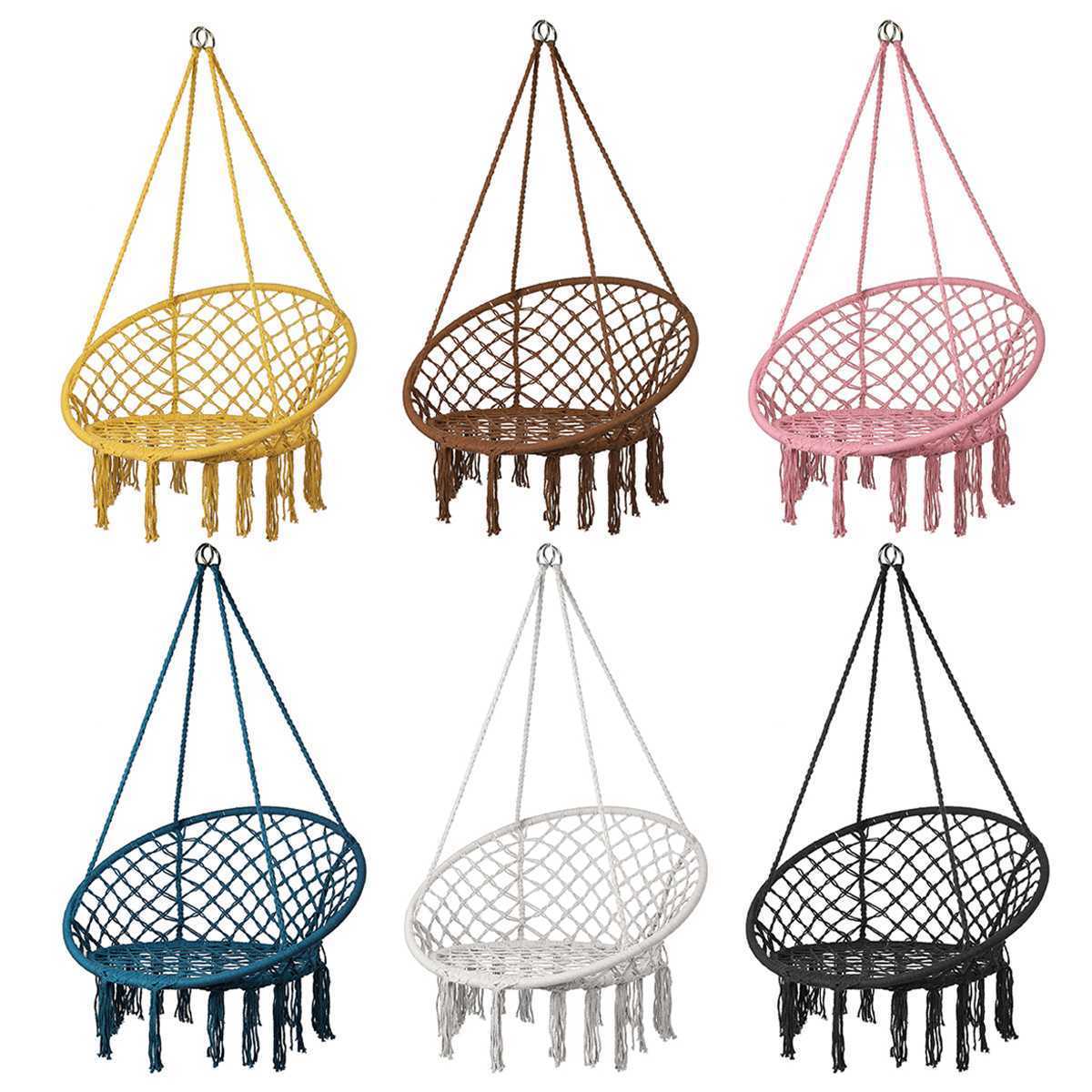 Fashionable Hammock Dormitory Round Macrame Hand Made Hanging Chair Swing For Children and Adult//