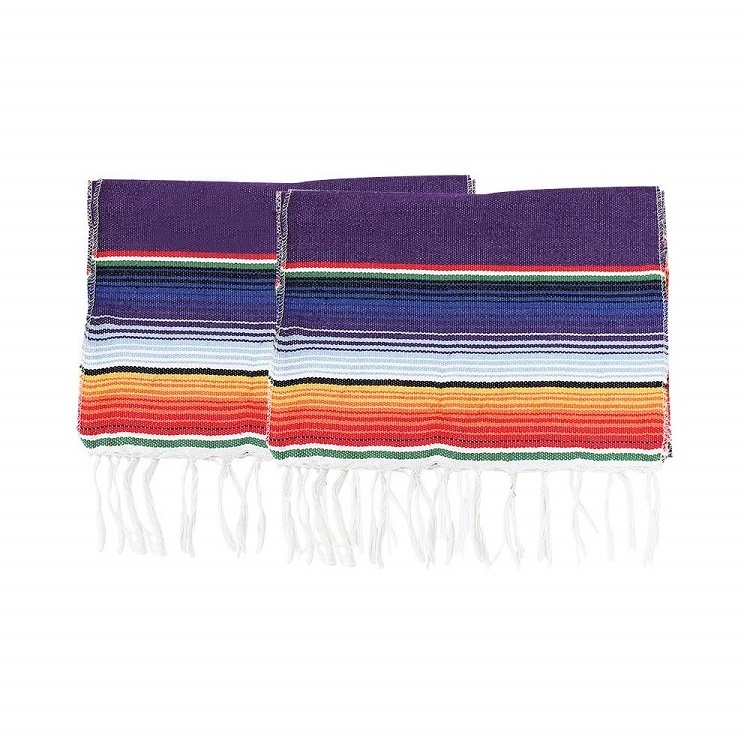 Colorful Outdoor Wedding Party Cotton Fringe Mexican Table Runner Macrame Table Runner