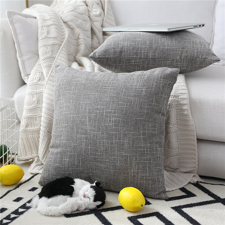 Textile Faux Linen Square 2 Tone Woven Fine Throw Pillow Sham Cushion Case