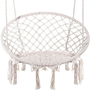 Hanging Hammock Chair Macrame Swing for Indoor Outdoor Patio Porch Deck Yard Garden